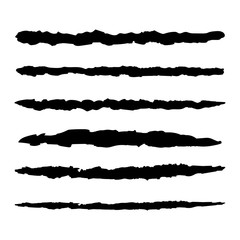 Brush strokes vector set isolated on white background.