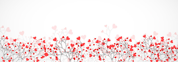 Abstract tree made with hearts. Vector