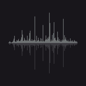 Sound wave vector illustration isolated on background.