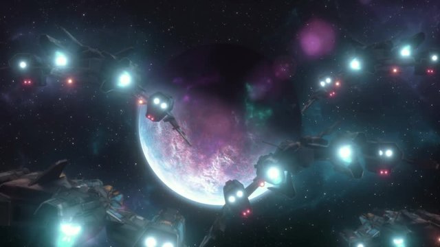 Invasion Fleet Approaching Distant Exoplanet