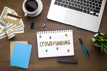 Make your crowdfunding with laptop and credit card from office
