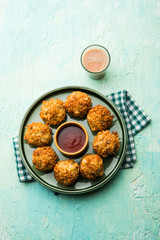 Crispy Noodles/maggie Pakora or pakoda is a popular indochinese street food served with ketchup