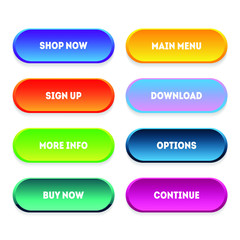 Trendy vector buttons for web design. Vector icons
