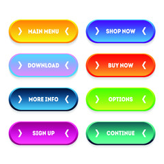 Trendy vector buttons for web design. Vector icons