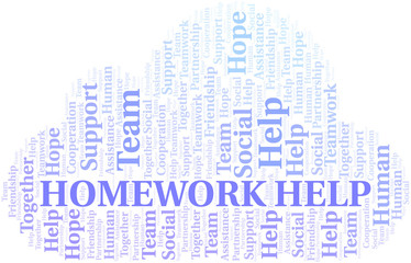 Obraz premium Homework Help word cloud. Vector made with text only.