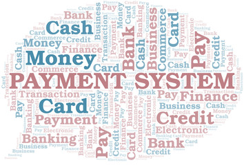 Obraz premium Payment System word cloud. Vector made with text only.