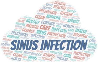 Obraz premium Sinus Infection word cloud vector made with text only.