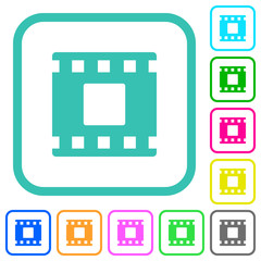Movie stop vivid colored flat icons