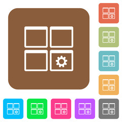 Dashboard settings rounded square flat icons