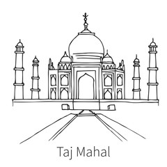 Taj Mahal drawing sketch