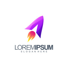 Fototapeta premium rocket logo design vector illustration