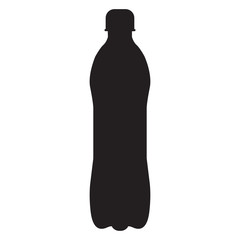Vector silhouette of bottle of water. Black silhouette