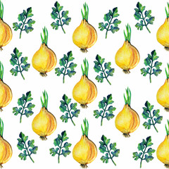 Onion plant watercolor art illustration