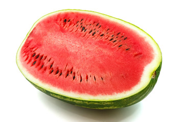 Fototapeta na wymiar A piece of ripe red watermelon isolate on white background