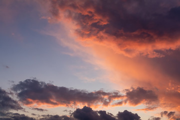 Dramatic sunset and sunrise sky.