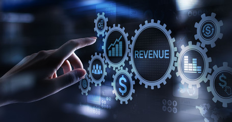 Revenue Increase sales financial growth business concept on virtual screen.