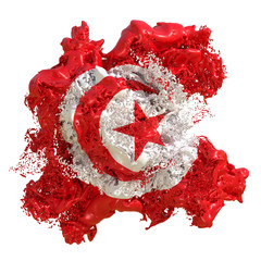 Tunisia flag liquid