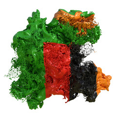 Zambia flag liquid