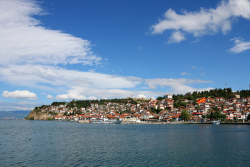 Fototapeta premium Ohrid city and lake landscape Macedonia