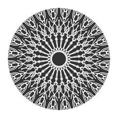 branches rosette symbol black white