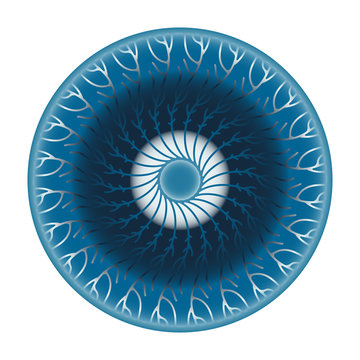fantasy eye symbol blue white shades