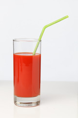 Tomatny juice in a glass