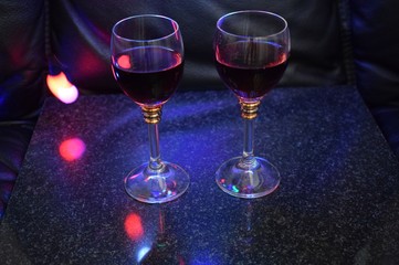 two glasses of red wine