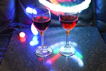two glasses of red wine