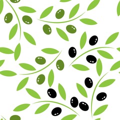 Beautiful illustration with branch of olives on white background.