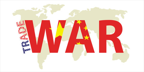 Trade war, USA versus China. America-China tariff business global exchange international.