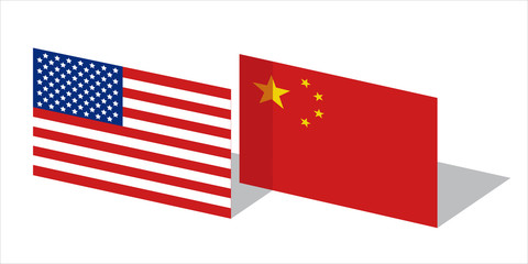 Trade war, USA versus China. America-China tariff business global exchange international.