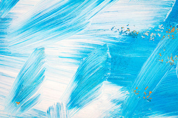 Blue and white abstract art painting
