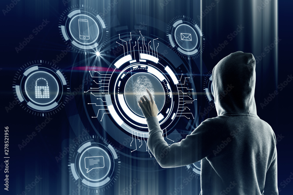 Poster Password and hacking concept