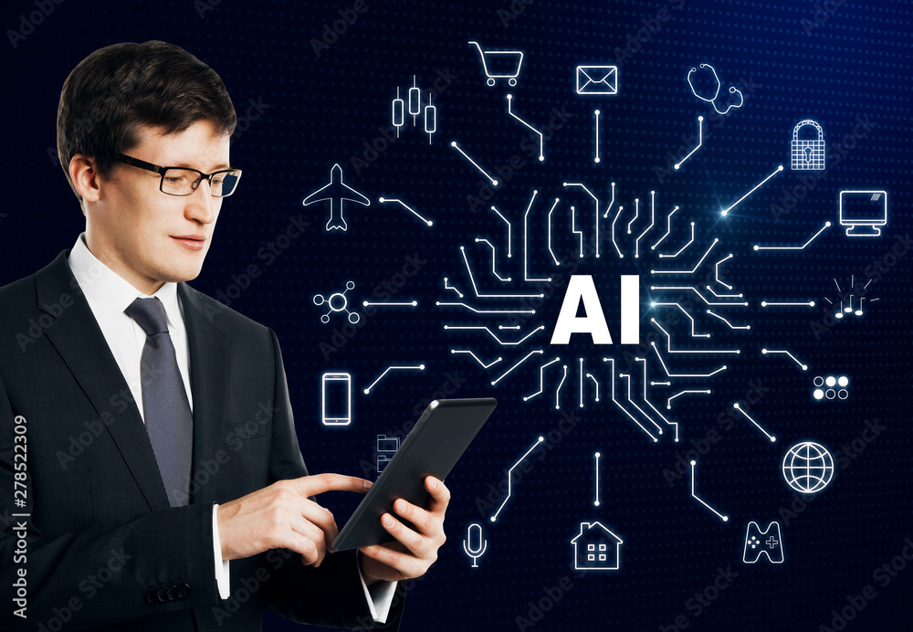Poster artificial intelligence and future concept