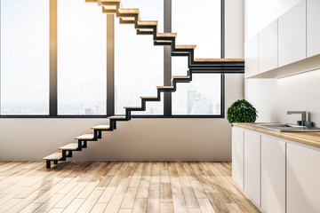 Contemporary loft kitchen interior