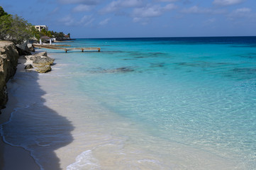 The turquoise waters of Bachelor's Beach, Bonaire, Netherlands