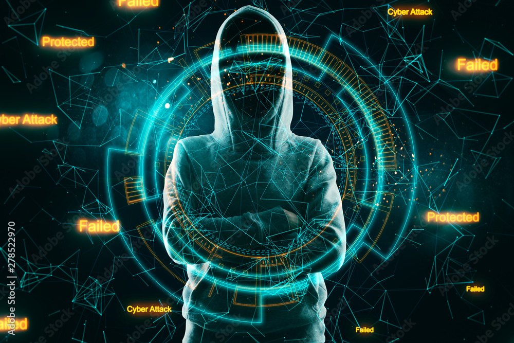 Poster hacking and malware concept