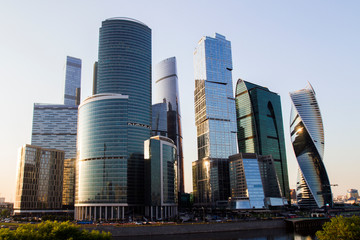 Fototapeta na wymiar Urban Moscow city backdrop