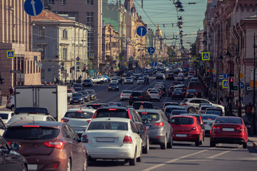 traffic in the Saint-Petersburg, Litejnyj prospekt to the center