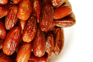 Cropped shot of date fruit isolated over white background. Healthy food concept.