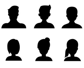 Set of avatars , male and female isolated on white background, icon