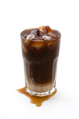 ice coffee on isolated white background