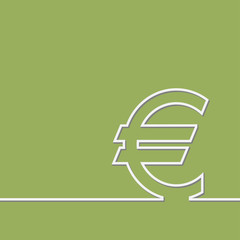 Icon of Euro isolated on green background