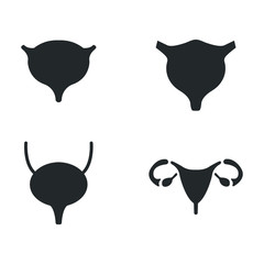 Bladder icons set. vector illustration. organ icons set