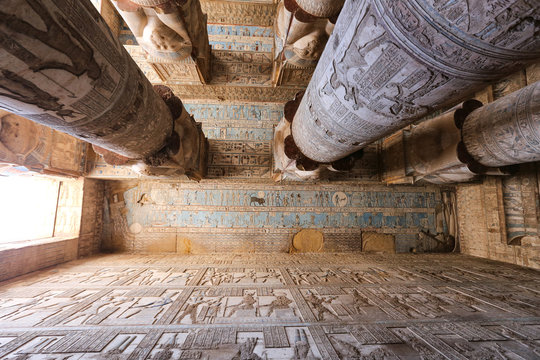 Scene in Denderah Temple, Qena, Egypt