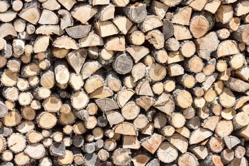 Firewood (wooden background)