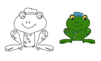 Baby frog coloring page