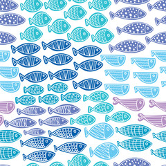 Cute fish. Kids background. Seamless pattern. Can be used in textile industry, paper, background, scrapbooking.