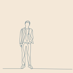 vector, isolated, sketch with lines, the guy is