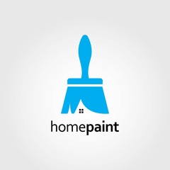 creative brush paint logo design template.Brush icon for home renovation company.Vector